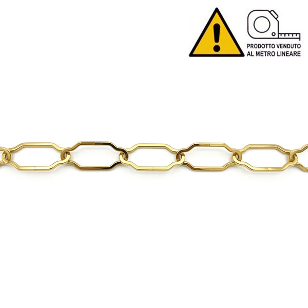MINUTEX Catena Sagomata Filo Quadro in Acciaio Ottonato MOD. 201 D.MM2,5 - MINUTEX